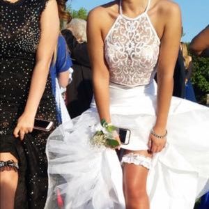 White 2 piece prom dress